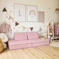 Modulares Spielsofa für Kinder, Kindercouch, Spielmatratze Sweethomefromwood Pink 