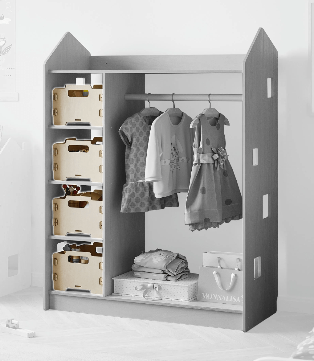 Montessori Aufbewahrungsbox aus Holz - BesonderesHoch2