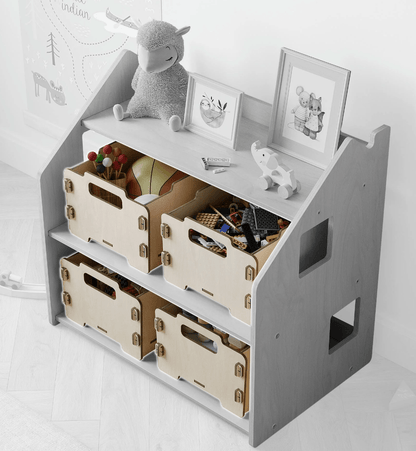 Montessori Aufbewahrungsbox aus Holz - BesonderesHoch2