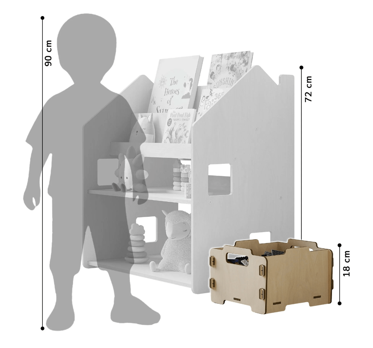 Montessori Aufbewahrungsbox aus Holz - BesonderesHoch2
