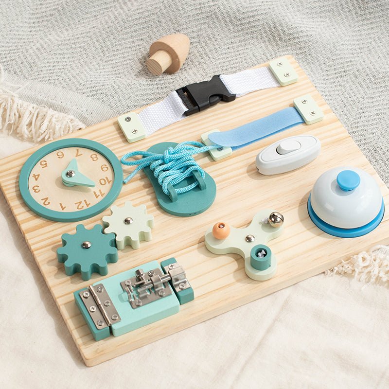 Montessori Beschäftigung Board - Sensorisches Brett - Kinder Lernspielzeug für Feinmotorik ab 3 Jahre - BesonderesHoch2