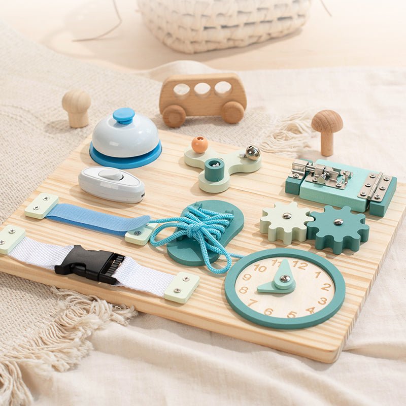 Montessori Beschäftigung Board - Sensorisches Brett - Kinder Lernspielzeug für Feinmotorik ab 3 Jahre - BesonderesHoch2