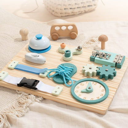 Montessori Beschäftigung Board - Sensorisches Brett - Kinder Lernspielzeug für Feinmotorik ab 3 Jahre - BesonderesHoch2