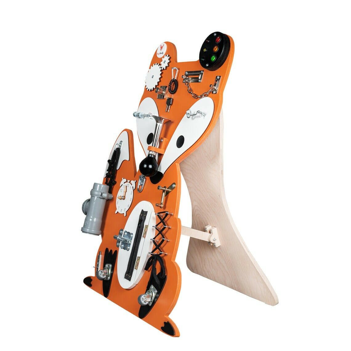 Montessori Busy Board Activity Board Motorikbrett Holz, Fuchs - BesonderesHoch2