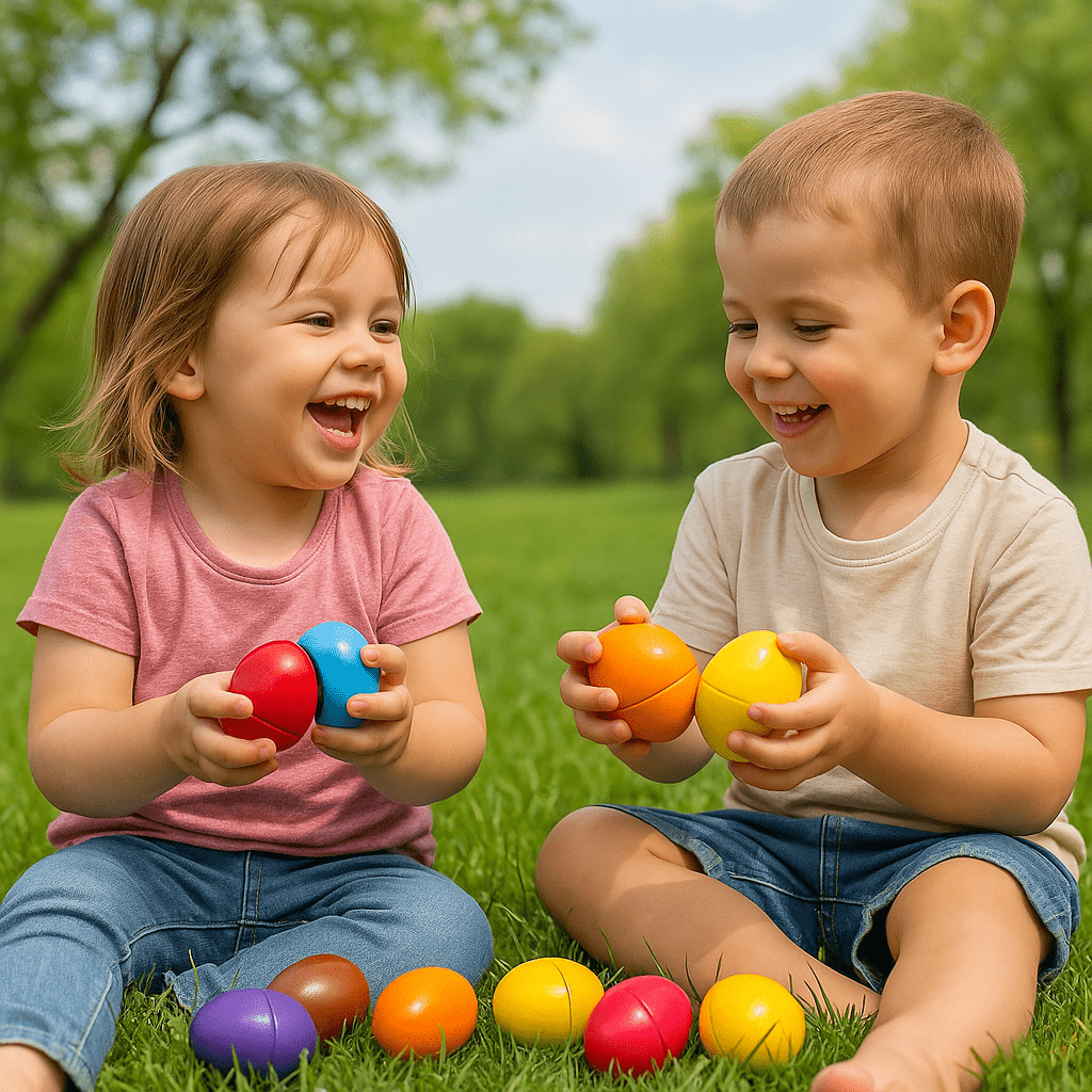 Montessori Holz Eier Steckspiel für Kinder – Lernspiel zum Stecken, Sortieren und Entdecken - BesonderesHoch2