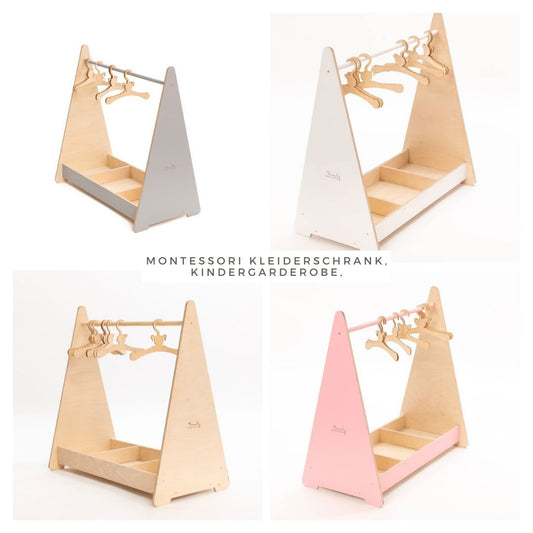 Montessori Kleiderschrank, Kindergarderobe, Gaderobe - BesonderesHoch2