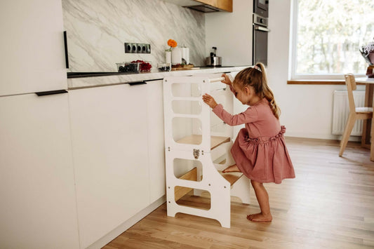 Montessori Lernturm, 3 in 1, Montessori Turm, Rutsche - BesonderesHoch2