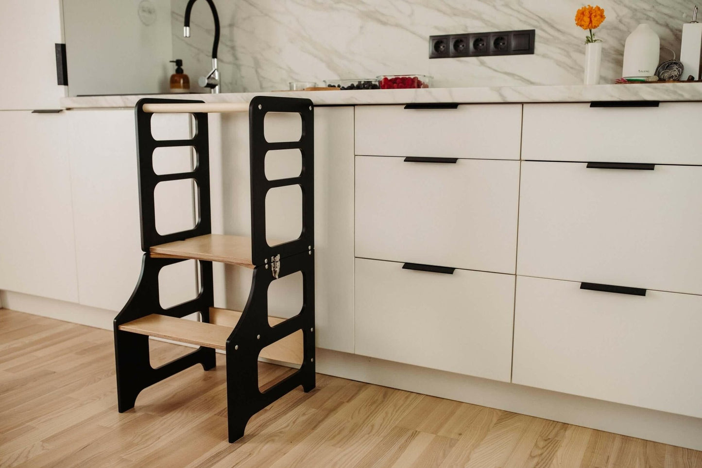 Montessori Lernturm, 3 in 1, Montessori Turm, Rutsche - BesonderesHoch2