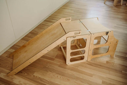 Montessori Lernturm, 3 in 1, Montessori Turm, Rutsche - BesonderesHoch2