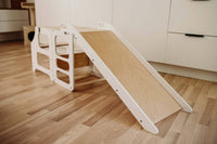 Montessori Lernturm, 3 in 1, Montessori Turm, Rutsche Duck Woodworks Küchenturm mit Rutsche Weiß 
