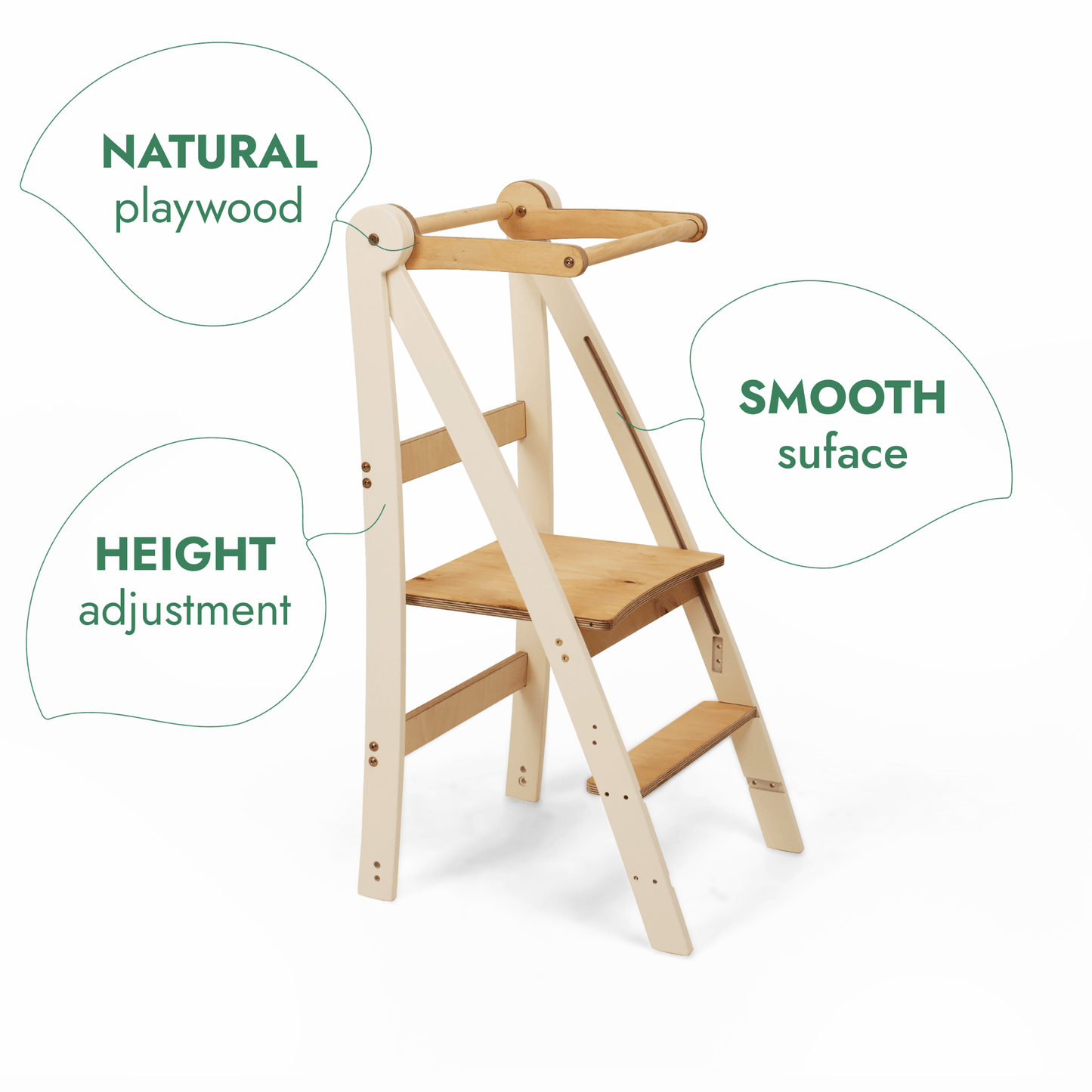 Montessori Lernturm - Höhenverstellbarer Kinderstuhl - BesonderesHoch2