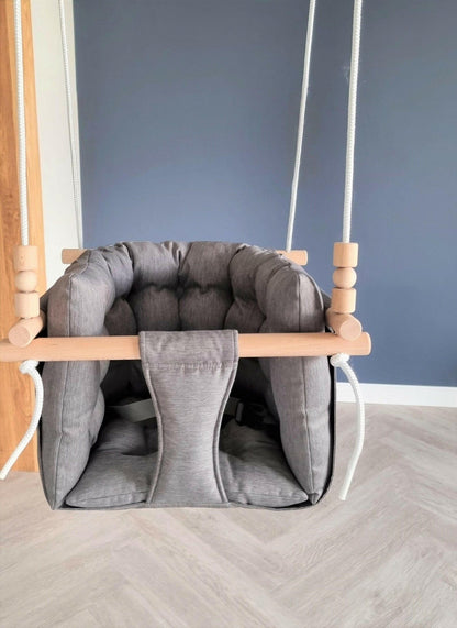 Premium Babyschaukel aus Polyester, Wetterfest, Dunkelgrau - BesonderesHoch2