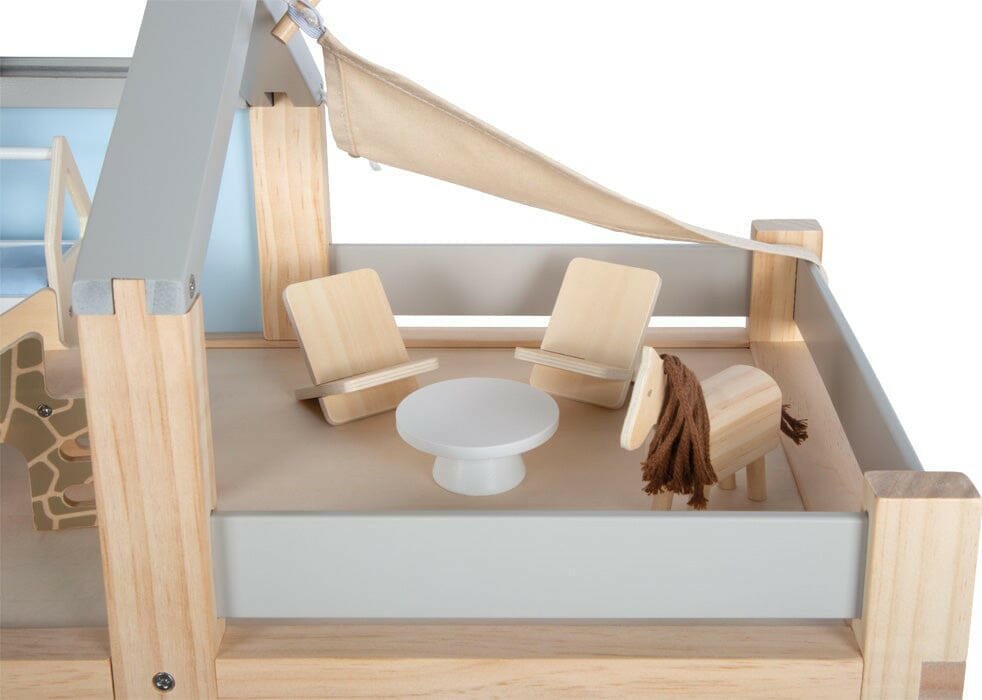 Puppenhaus Natur mit Möbeln - BesonderesHoch2