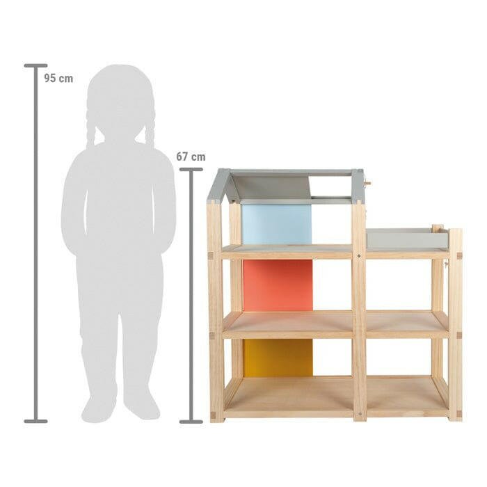 Puppenhaus Natur mit Möbeln - BesonderesHoch2