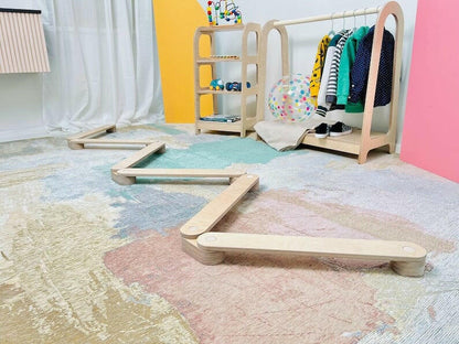 Schwebebalken, Balancierpfad, Balancierbalken, Sinnespfad, Montessori - BesonderesHoch2