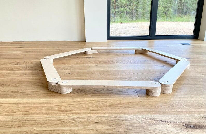 Schwebebalken, Balancierpfad, Balancierbalken, Sinnespfad, Montessori - BesonderesHoch2