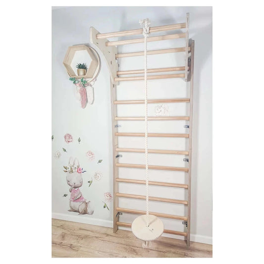 Sprossenwand Kinderzimmer, Kletterleiter, Schaukel, Klimmzugstange hopahopa 