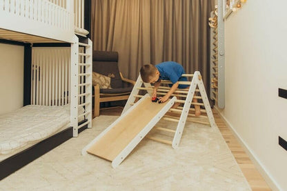 Sprossenwand & Kletterdreieck mit Rutsche, Pikler Dreieck - BesonderesHoch2