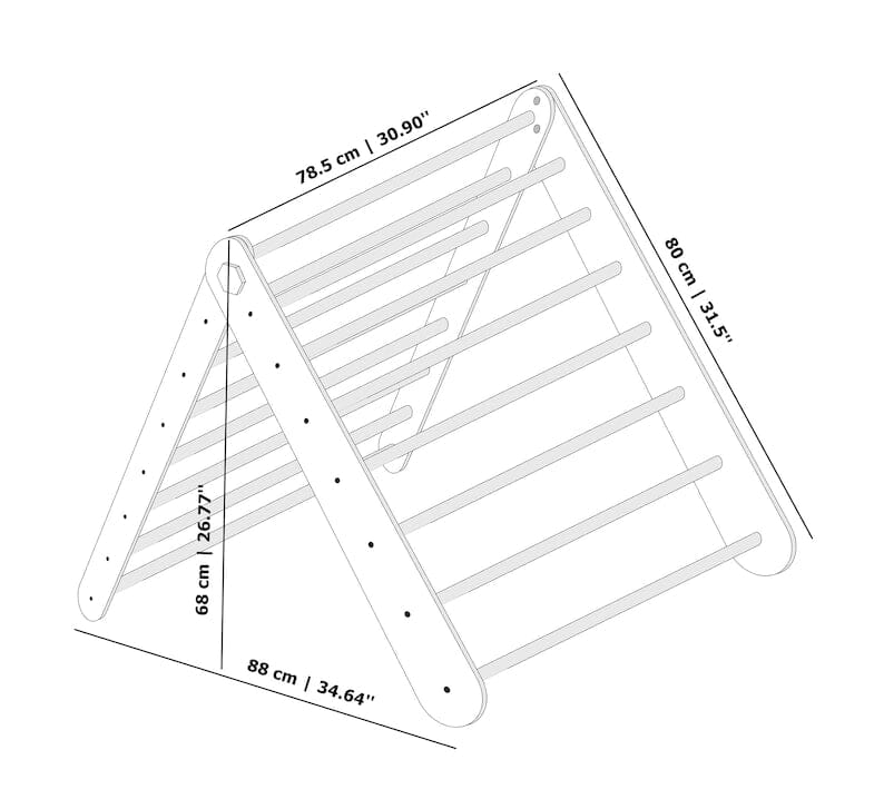 Sprossenwand & Kletterdreieck mit Rutsche, Pikler Dreieck Duck Woodworks 
