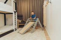 Sprossenwand & Kletterdreieck mit Rutsche, Pikler Dreieck Duck Woodworks Kletterdreieck + Rutsche Grau 