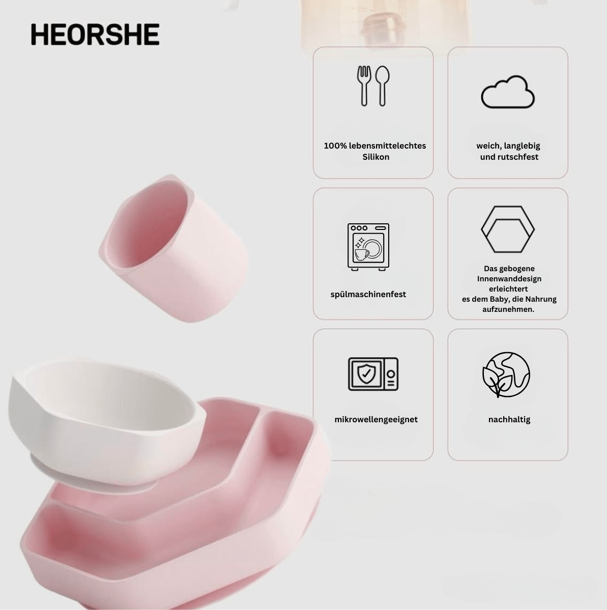 Toddler Feeding Set (Grau) - BesonderesHoch2